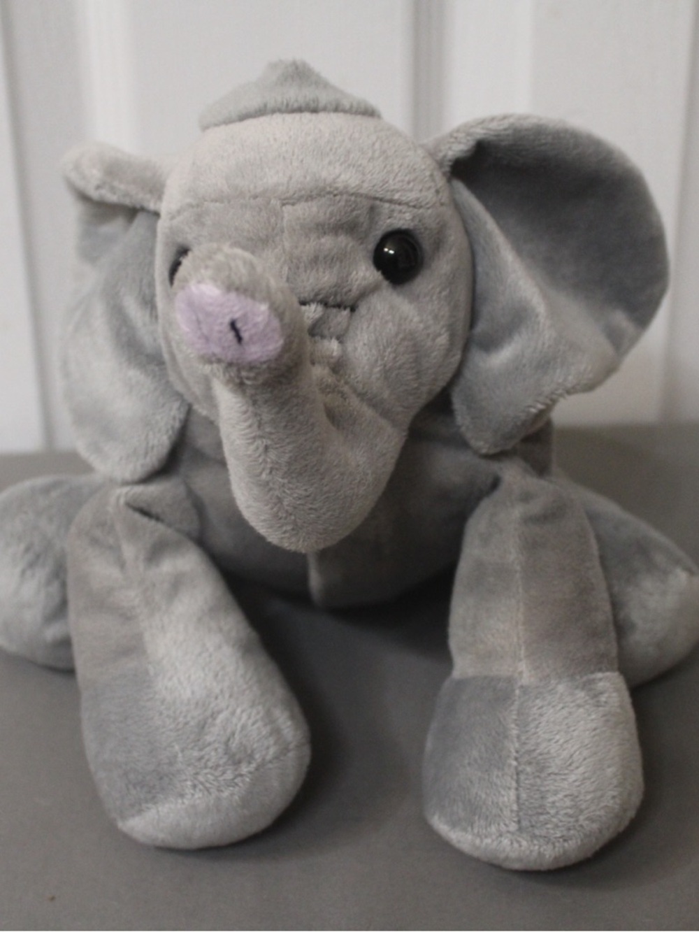 Plush Grey Elephant Stuffed Animal - Soft Cuddly Toy